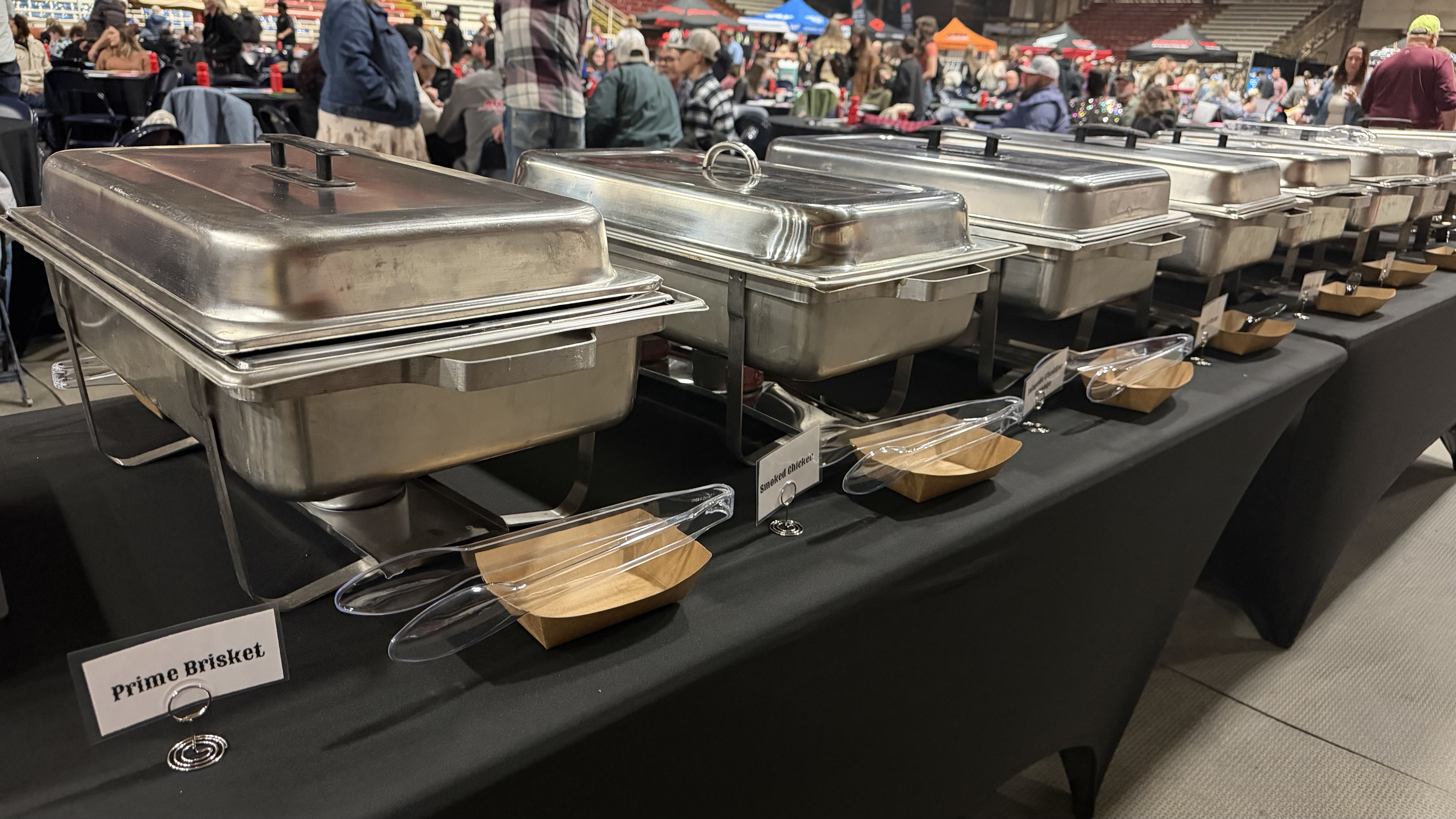 RCP barbecue buffet serving a private event at Mesquite Arena